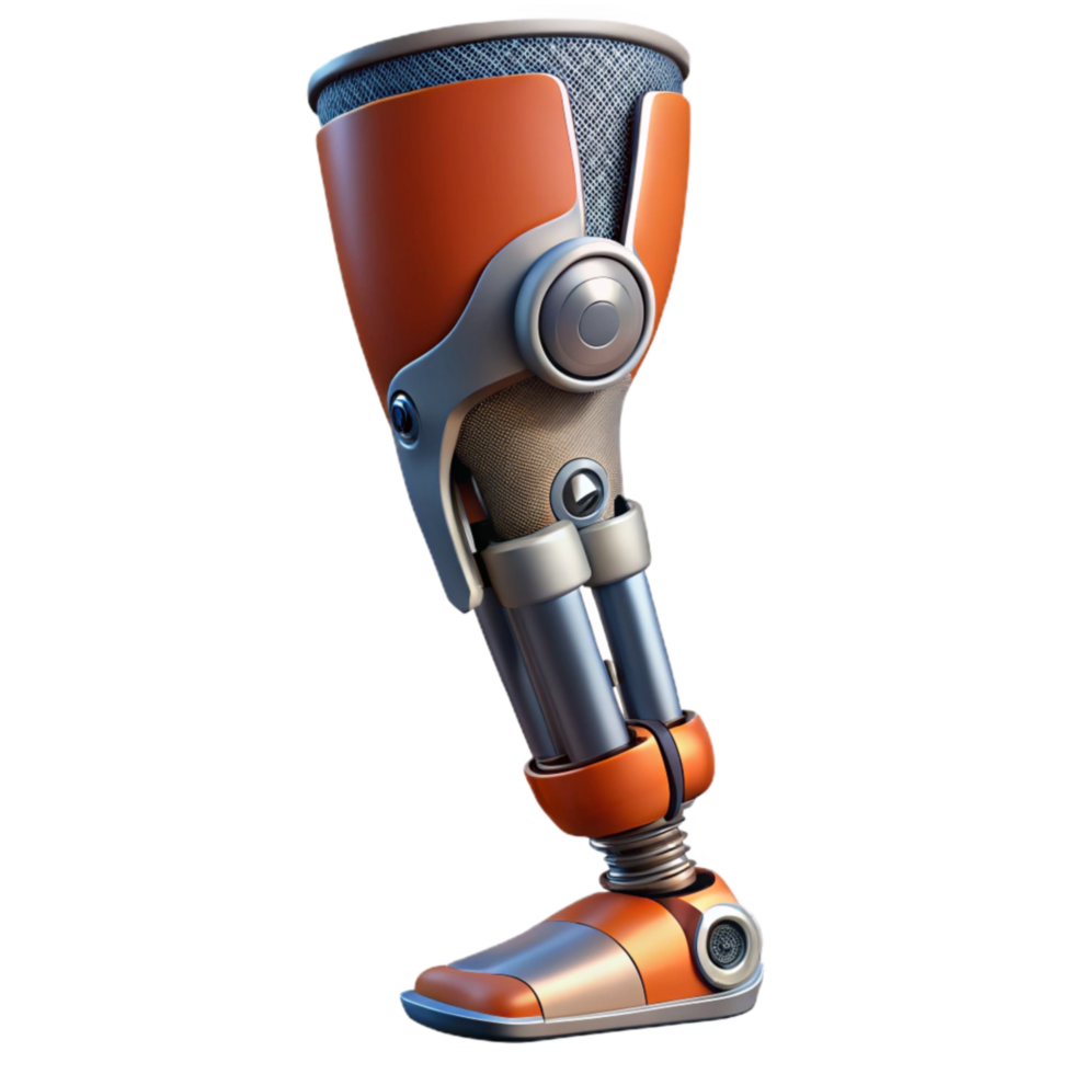 elegant classic Bionic Exoskeleton Partial View Leg Section Isolated high quality png