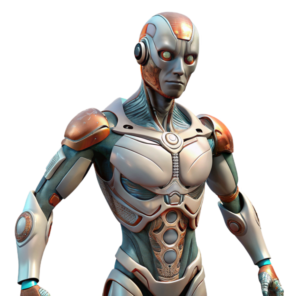 wonderful artistic Bionic Exoskeleton Human Form Isolated original png