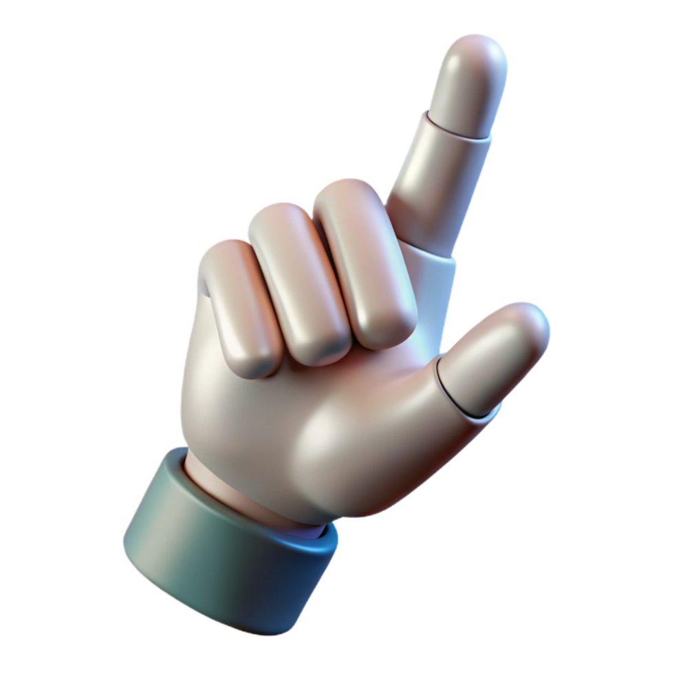 elegant rustic Bionic Finger Pointing Gesture Transparent Background detailed png