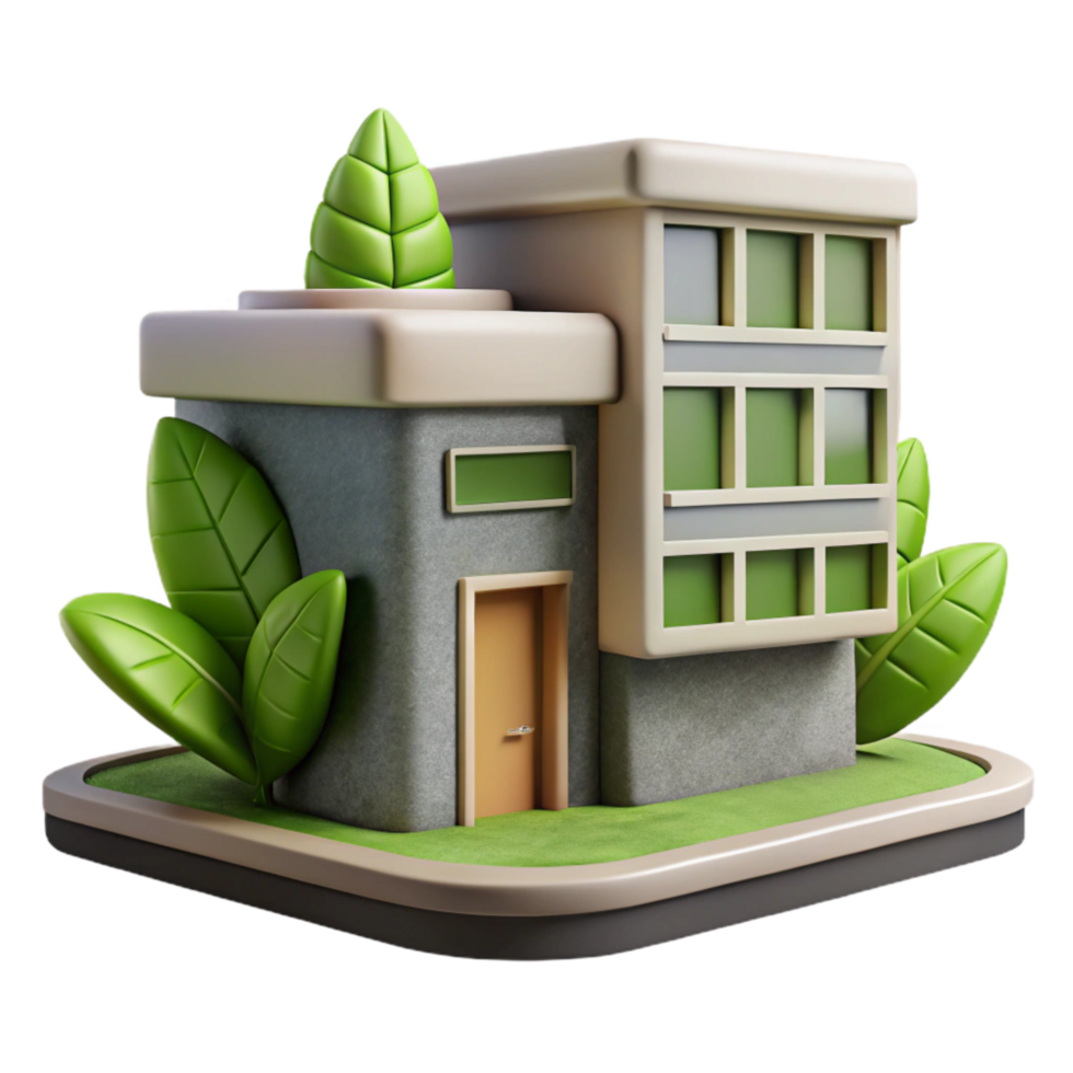 elegant creative Biophilic Design Building Cutout Element high quality png