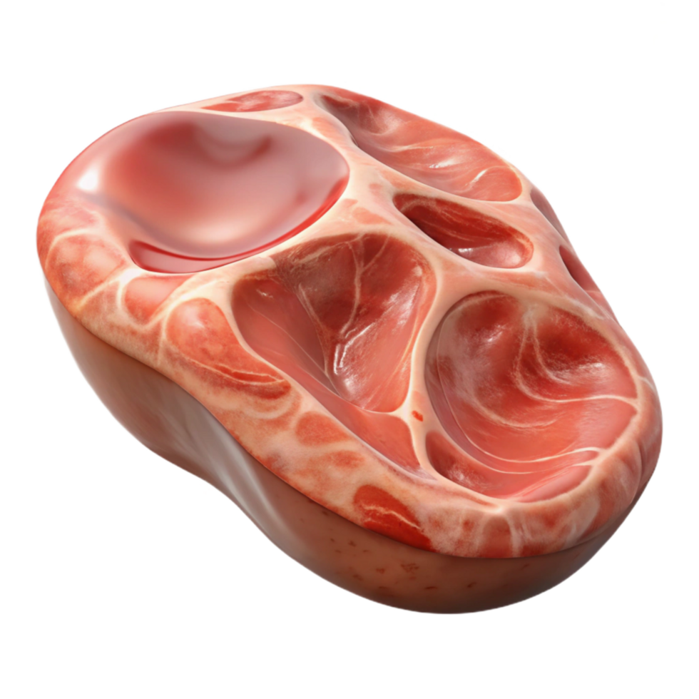 serene classic Bio Printed Pork Chop Textured Surface Transparent detailed png