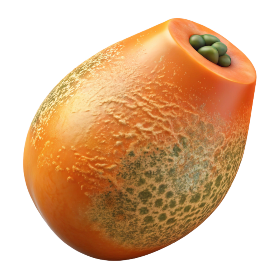 vibrant artistic Bio Printed Papaya Orange Flesh Isolated exclusive png