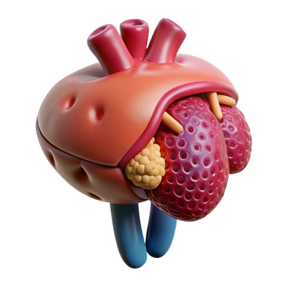 serene contemporary Bioprinting Organ Regeneration 3d Model Isolated original png