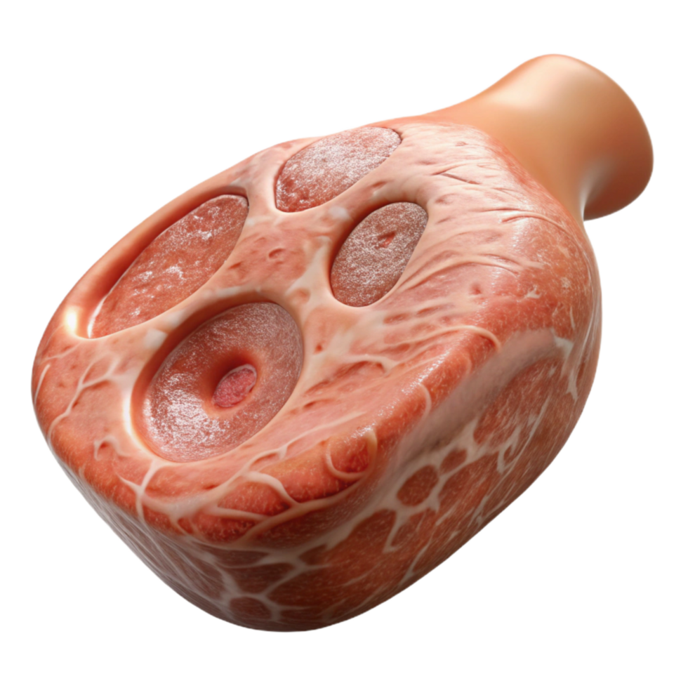 dramatic abstract Bio Printed Pork Chop Textured Surface Transparent authentic png