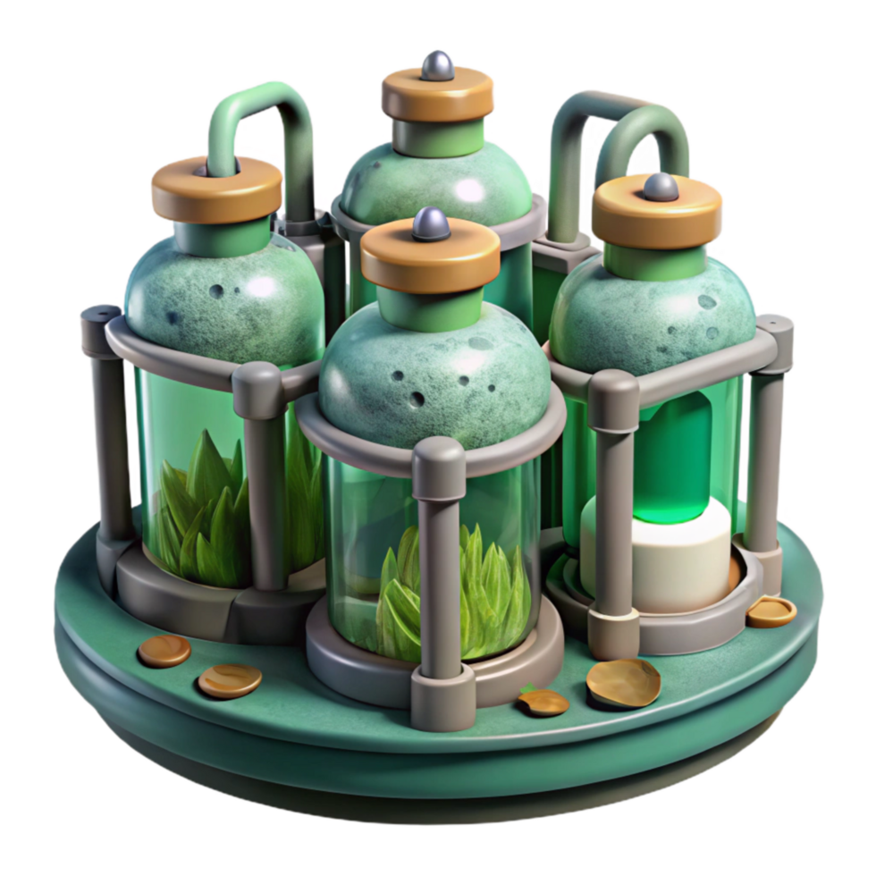 elegant minimalist Bioreactor Grown Algae Farm Isolated professional png