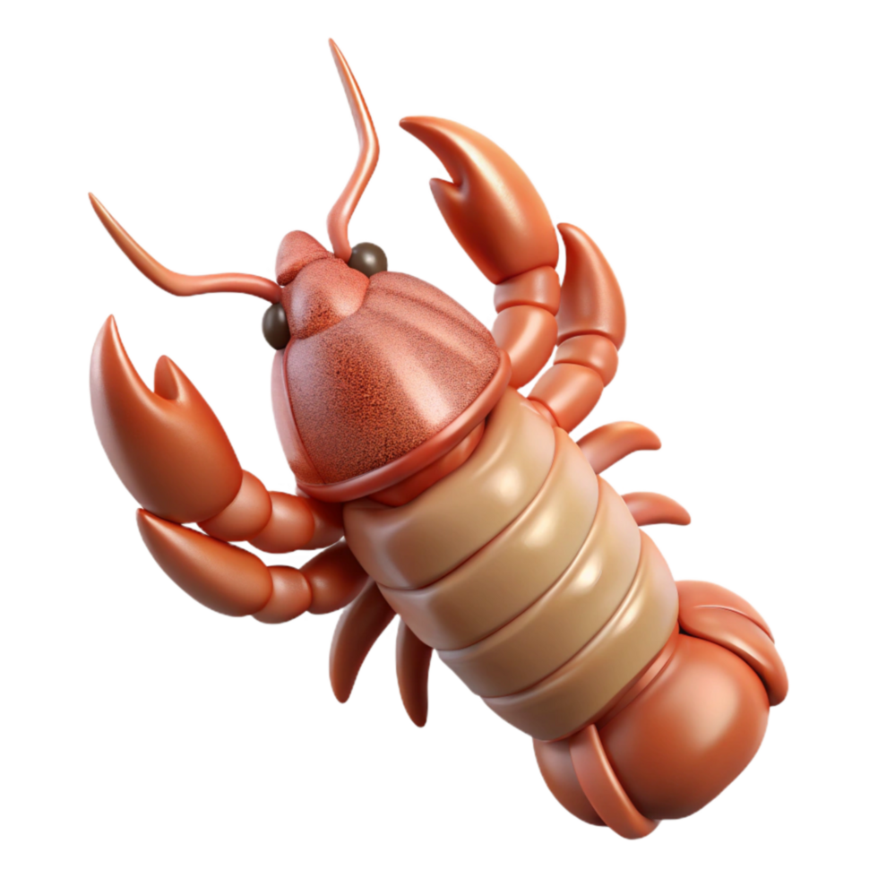 dramatic minimalist Bioreactor Grown Lobster Tail Isolated with Transparent Background authentic png