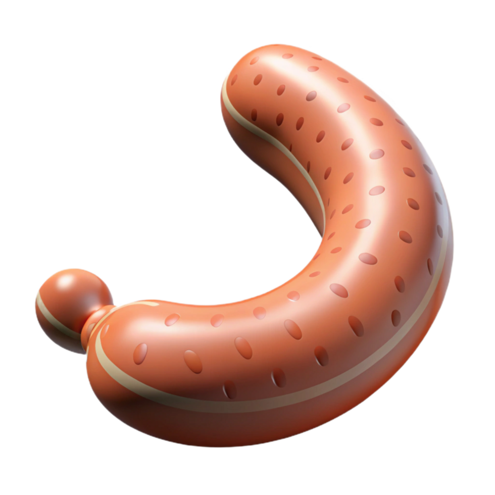vibrant abstract Bioreactor Grown Pork Sausage Link Curved Shape Cutout professional png