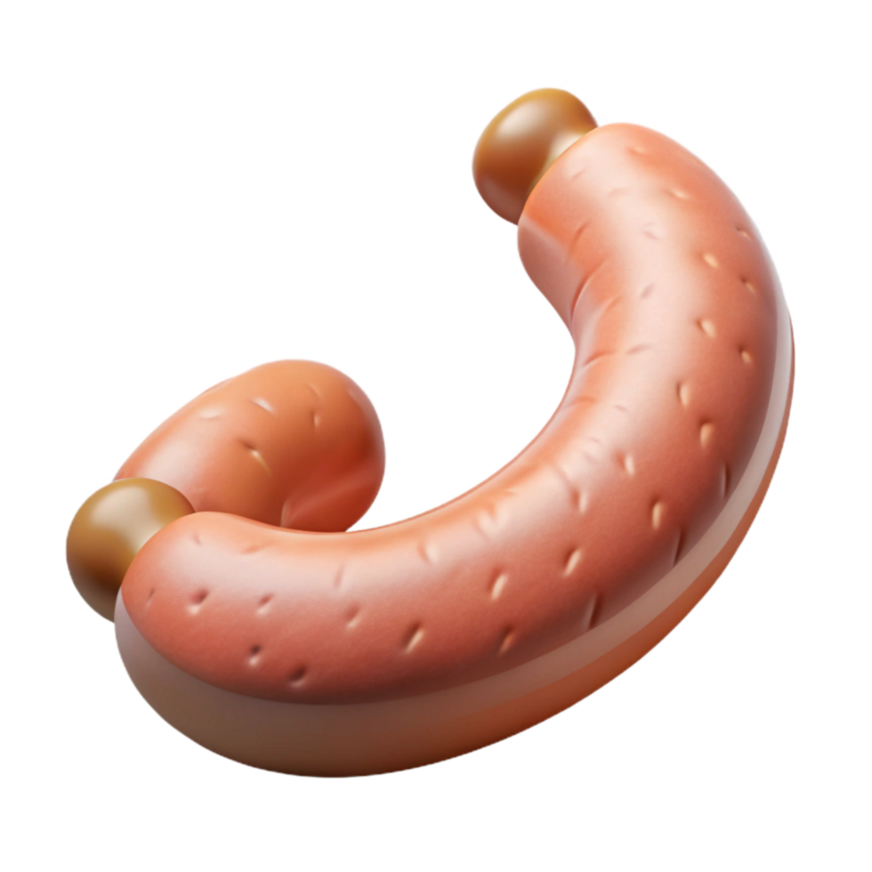 beautiful modern Bioreactor Grown Pork Sausage Link Curved Shape Cutout premium png