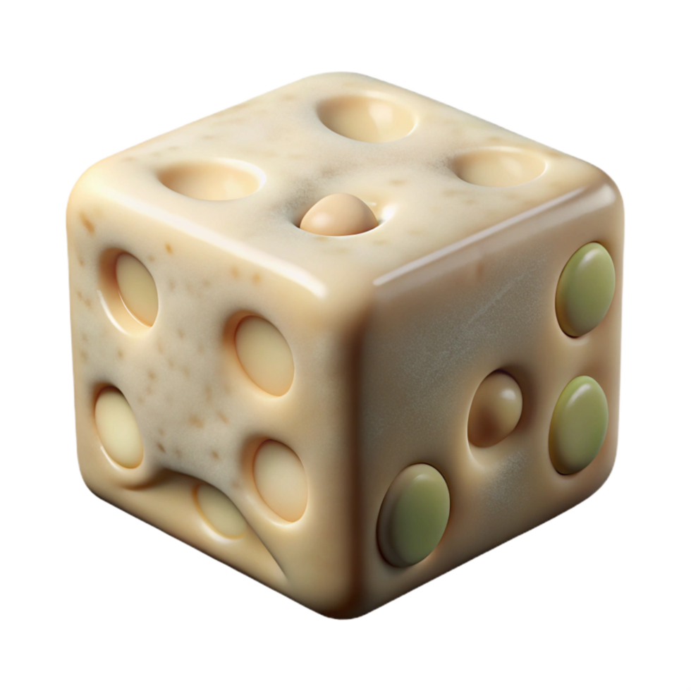 serene rustic Bioreactor Grown Tofu Cube Isolated high resolution png