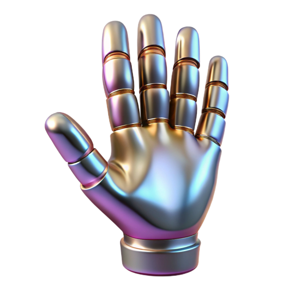wonderful rustic Biorobotic Hand Metallic Sheen Transparent Background high resolution png