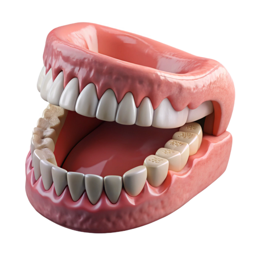 beautiful modern Biorobotic Jaw Open Showing Teeth Cutout detailed png
