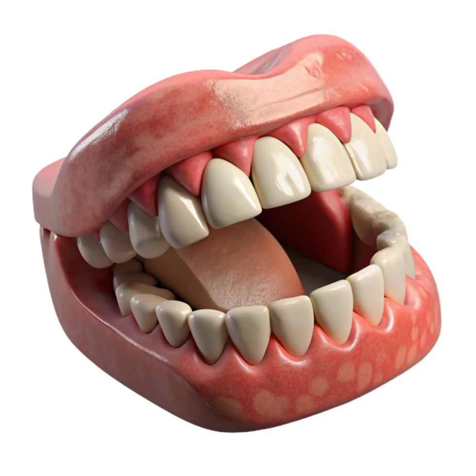 extraordinary modern Biorobotic Jaw Open Showing Teeth Cutout 4K png