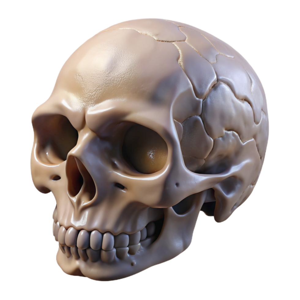 serene contemporary Biorobotic Skull Back View Detailed Structure Isolated Element professional png