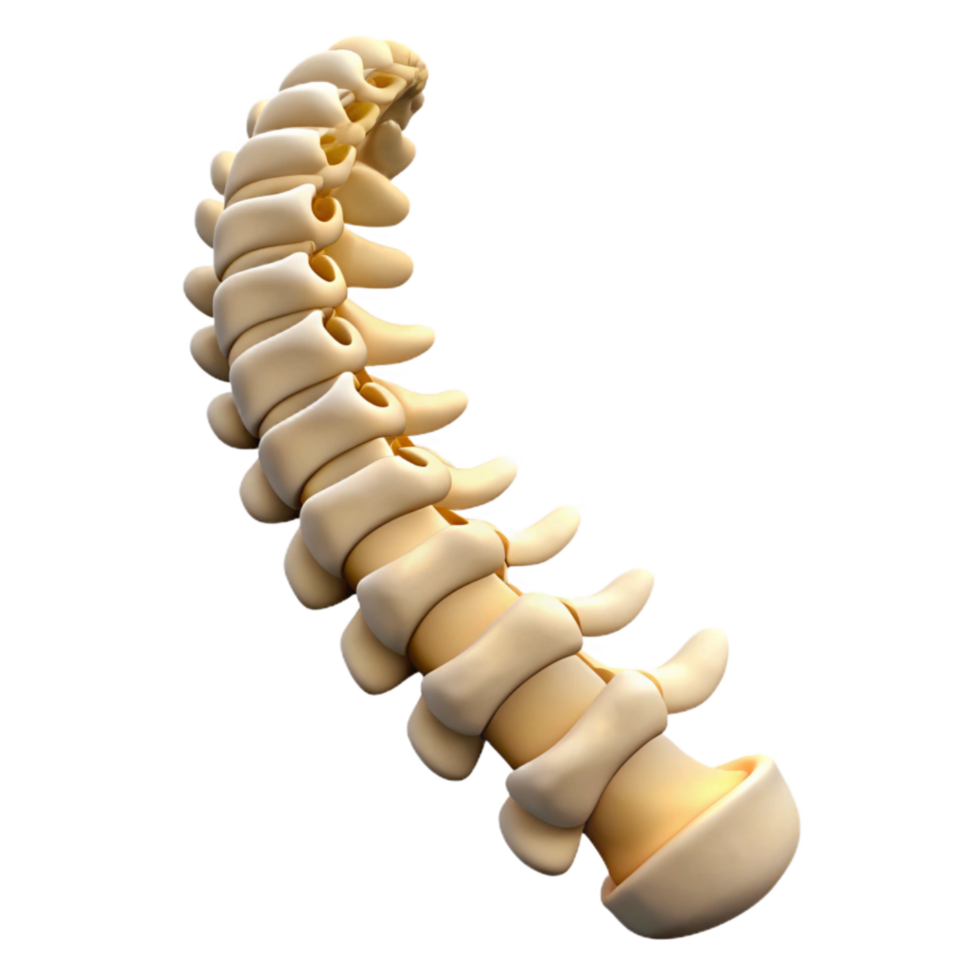 extraordinary traditional Biorobotic Spine Curved Posture Isolated original png