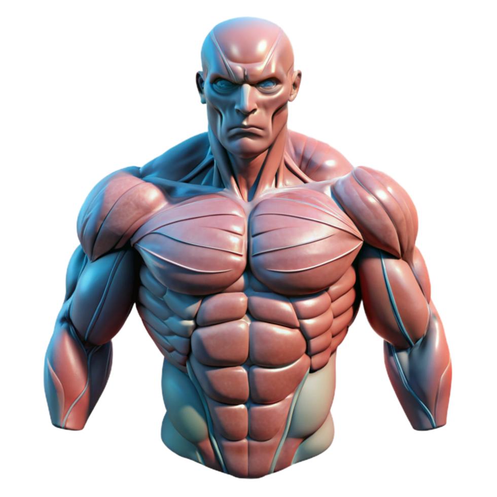 elegant artistic Biorobotic Torso Muscular Structure Isolated detailed png