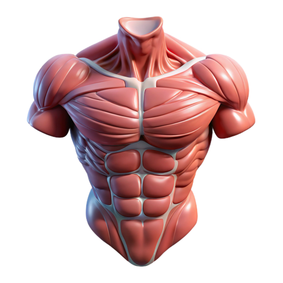vibrant vintage Biorobotic Torso Muscular Structure Isolated high resolution png