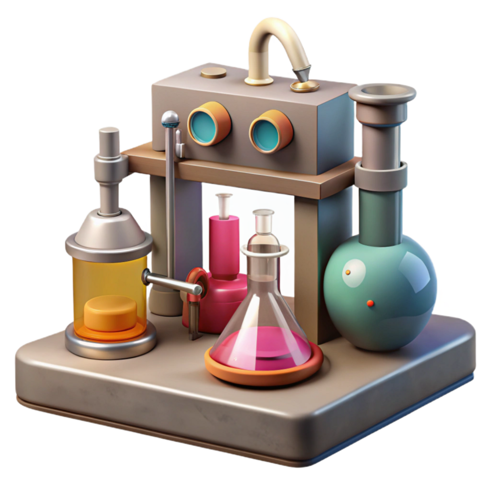 impressive artistic Biotechnology Laboratory Equipment Set Cutout authentic png