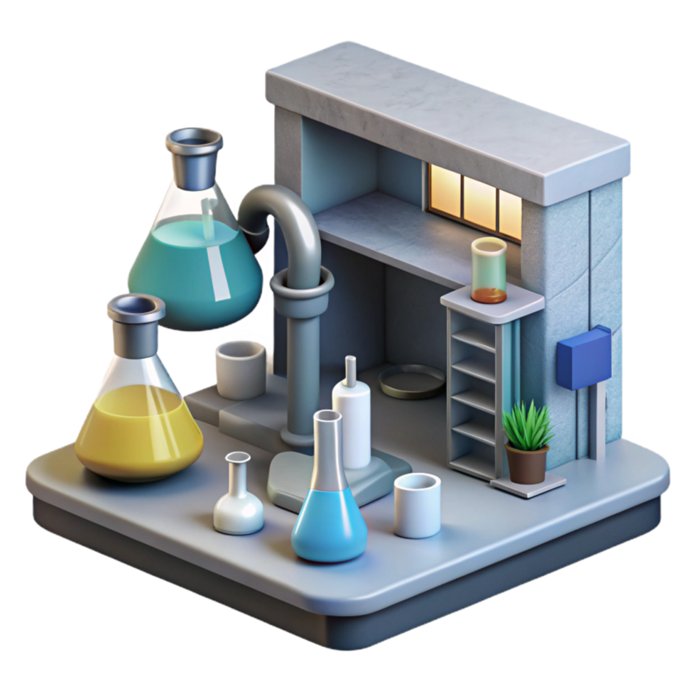 extraordinary artistic Biotechnology Research Laboratory Scene Cutout premium png
