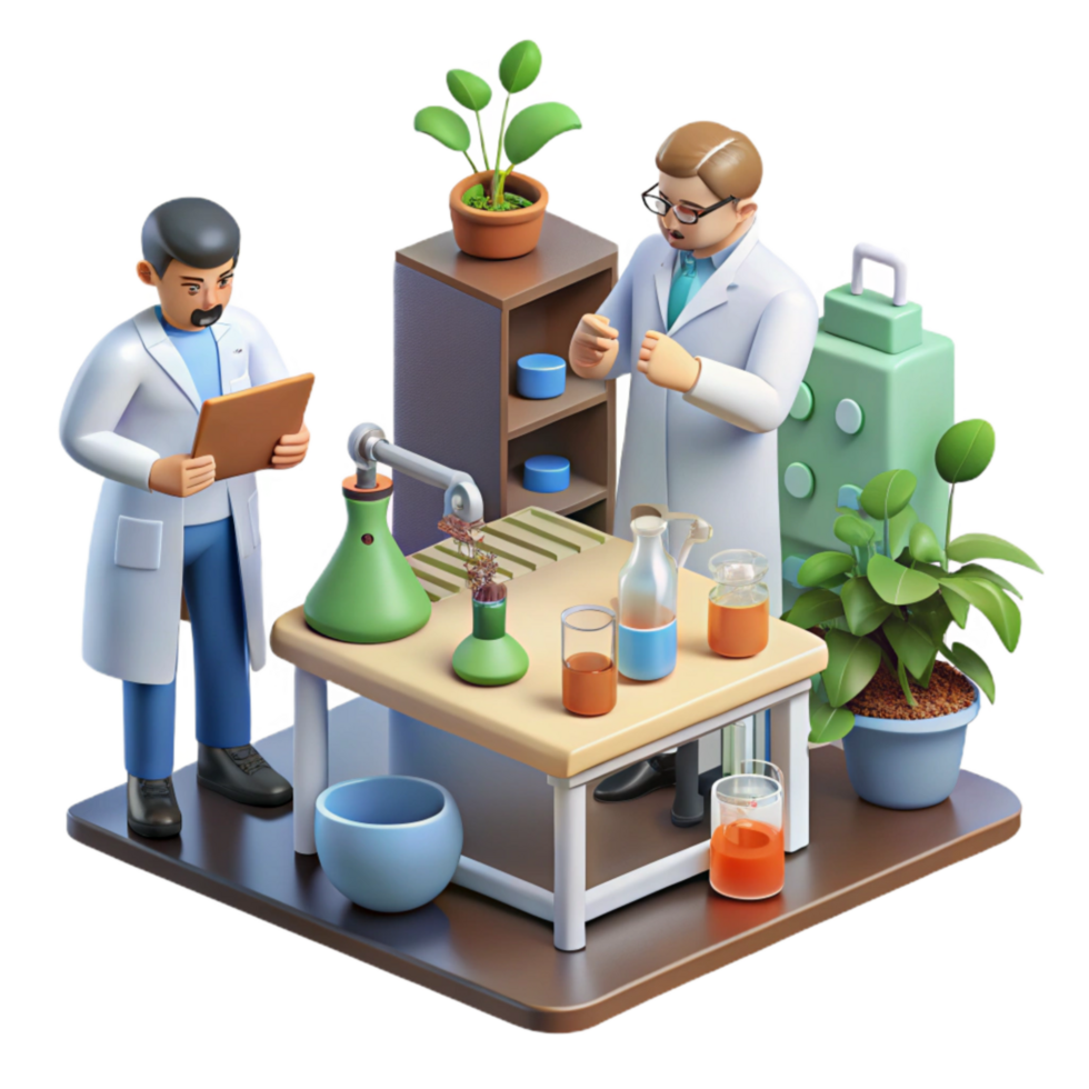 vibrant contemporary Biotechnology Research Lab Scene Cutout 4K png