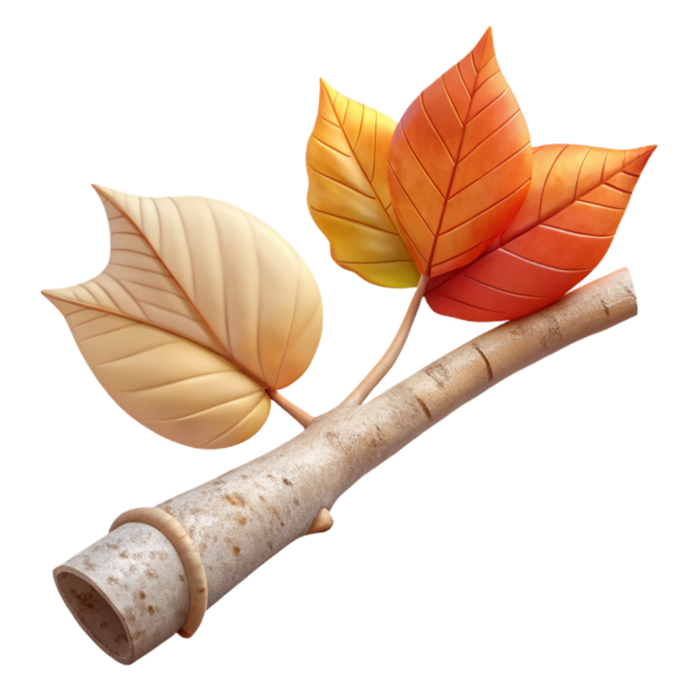 vibrant modern Birch Tree Branch with Leaves Autumn Colors Transparent authentic png