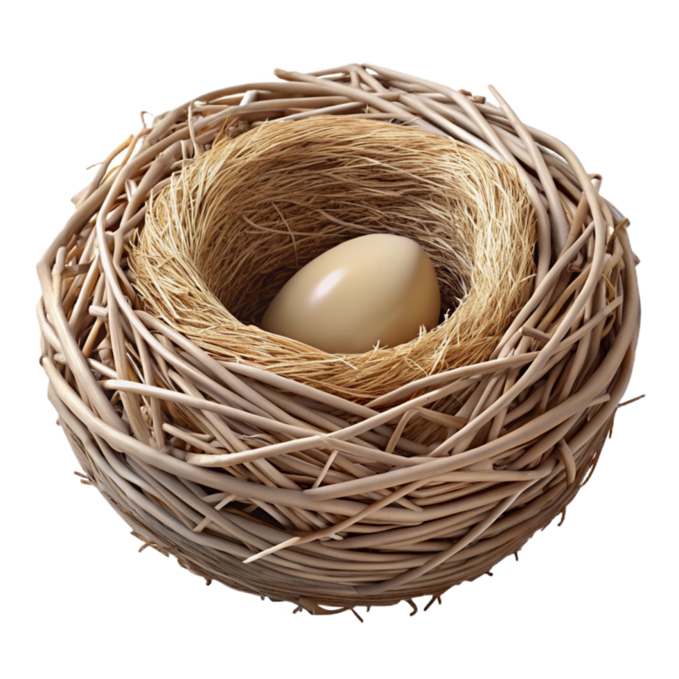 serene modern Bird Nest Twigs and Straw Transparent authentic png