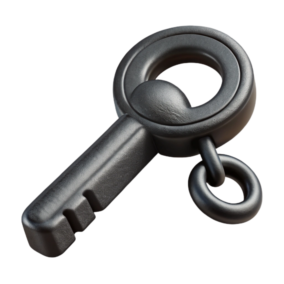 serene abstract Black 3d Printed Keyboard Key Isolated high resolution png