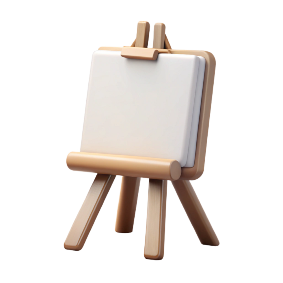 elegant traditional Blank Canvas on Easel Isolated high resolution png