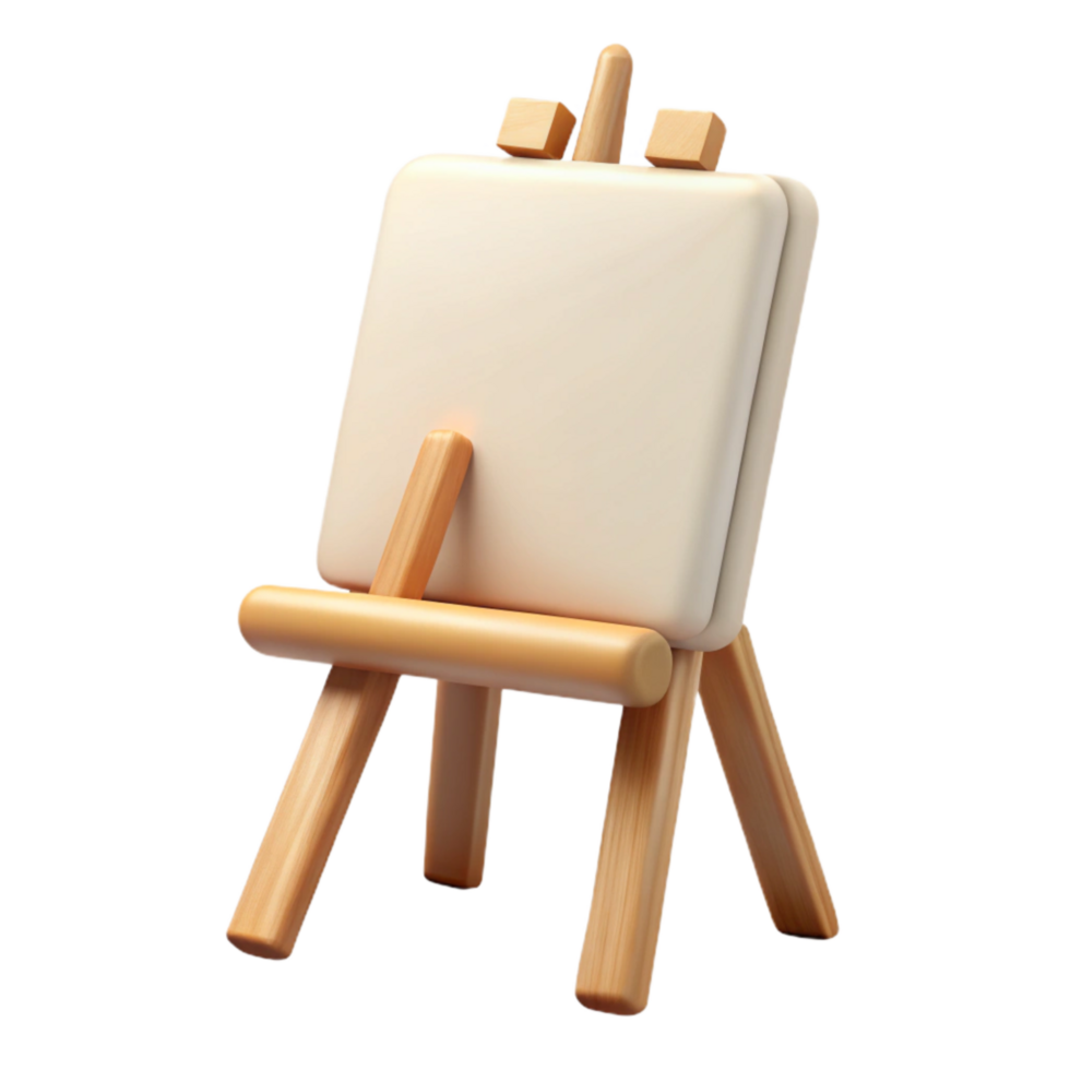 beautiful classic Blank Canvas on Easel Isolated professional png