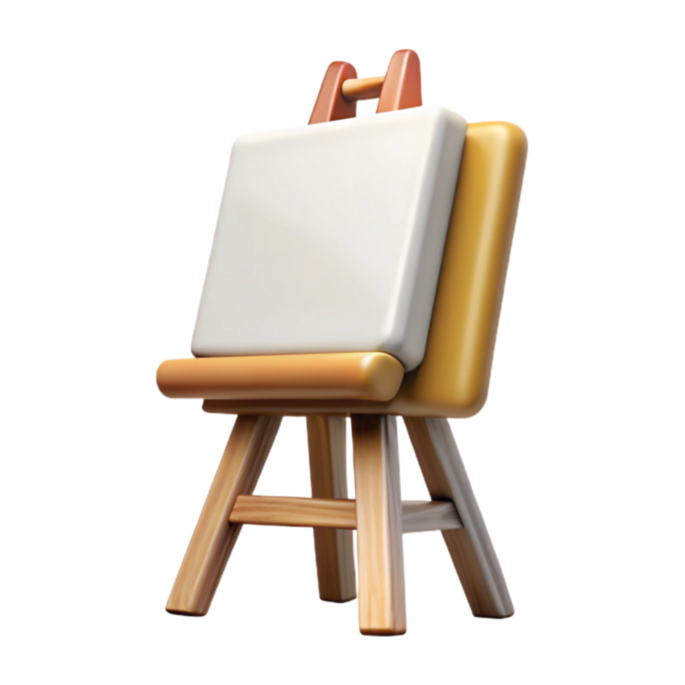 beautiful abstract Blank Canvas on Easel Isolated exclusive png