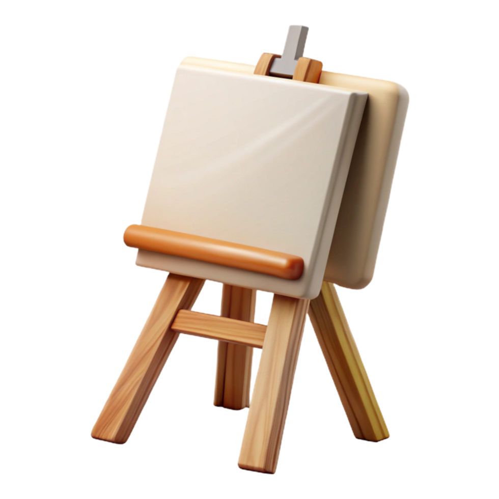 impressive creative Blank Canvas on Easel Isolated genuine png