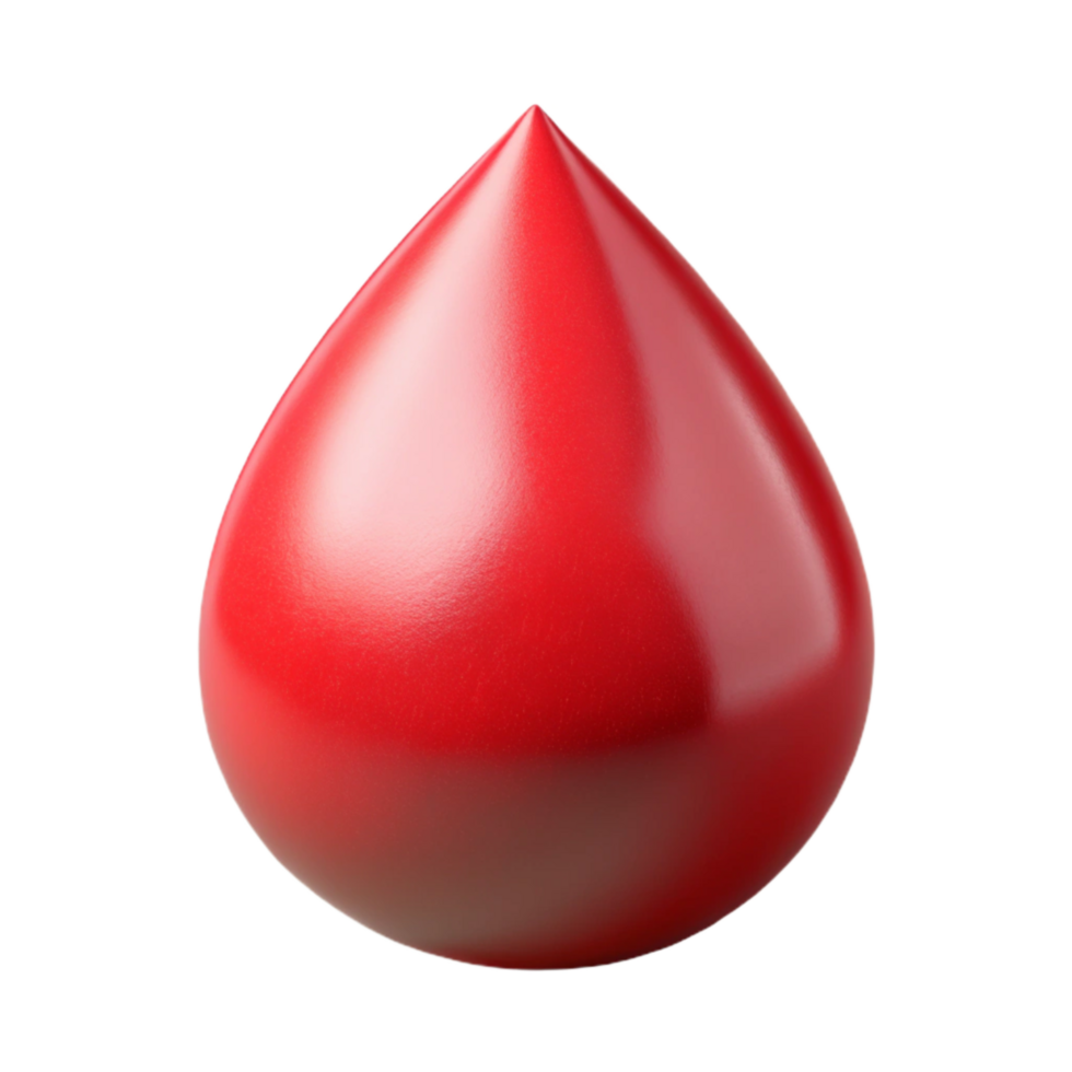 elegant contemporary Blood Drop Red Realistic Transparent Background high resolution png