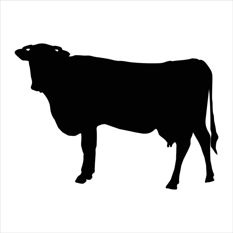 Cow silhouette Illustration isolated on white vector