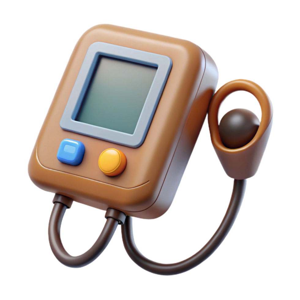 serene rustic Blood Pressure Monitor Digital Display Isolated detailed png
