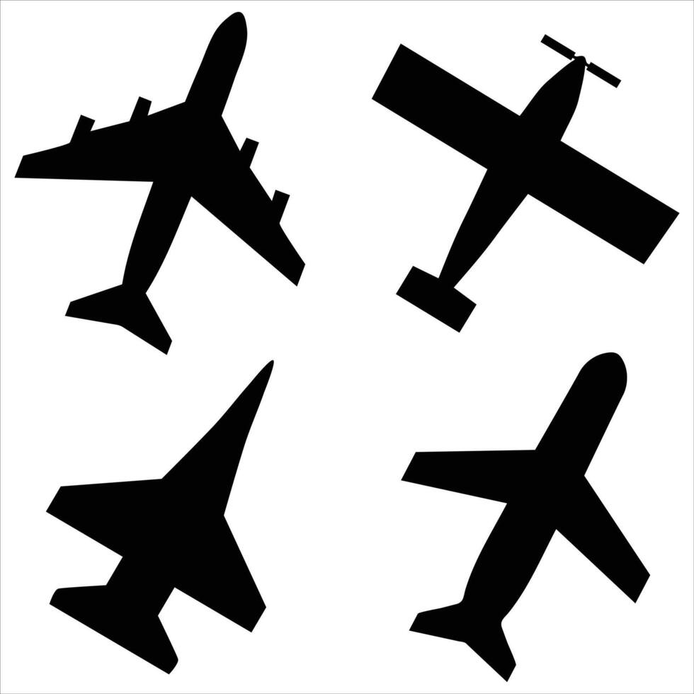 Airplane icon set vector