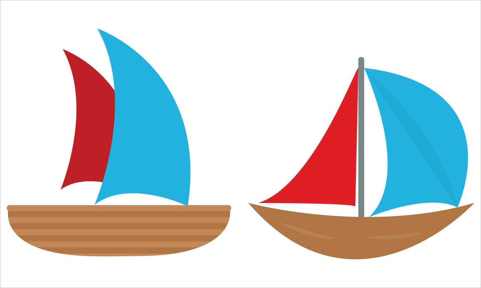 SET OF SAILBOAT ON WHITE BACKGROUND vector