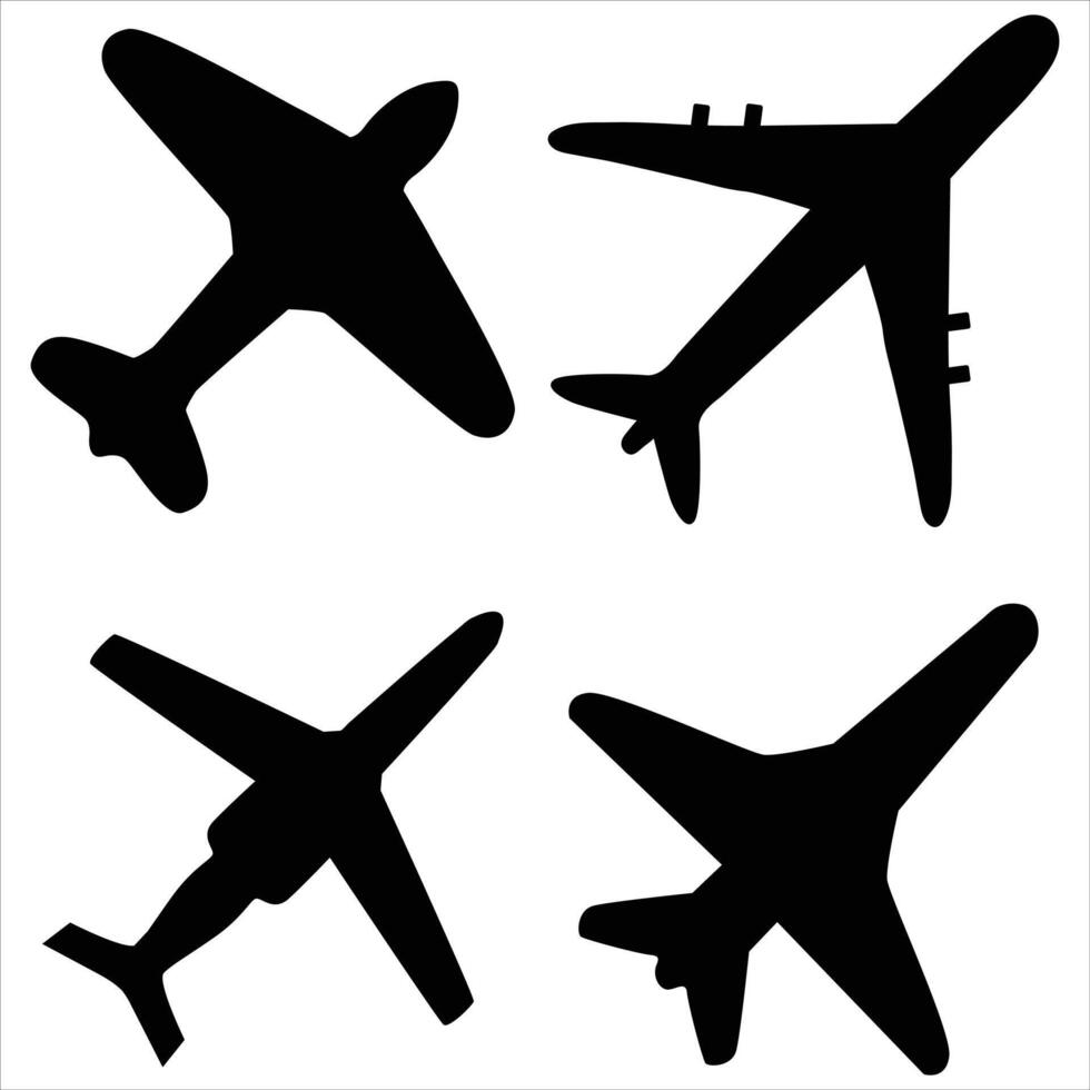 Airplane icon illustration set vector