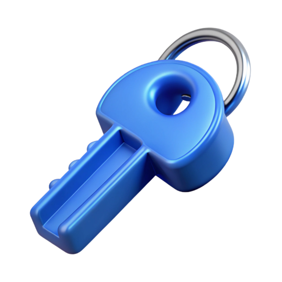 serene minimalist Blue 3d Printed Key Chain Isolated Element authentic png