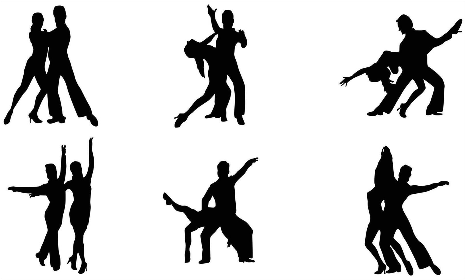 silhouettes of Dancing couple vector