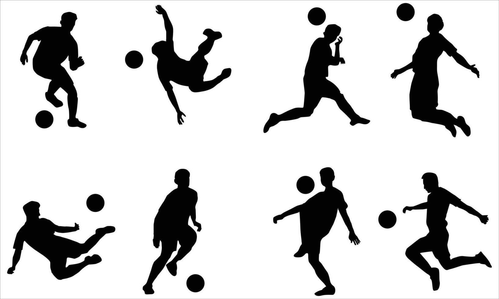 Set of soccer players silhouettes Illustration vector