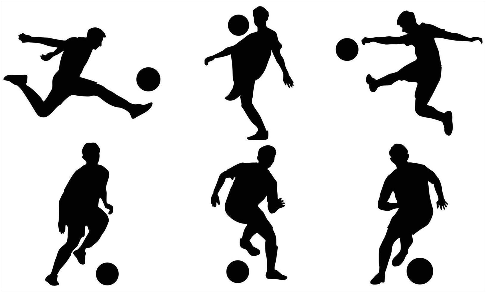 Set of soccer players silhouettes on a white background vector