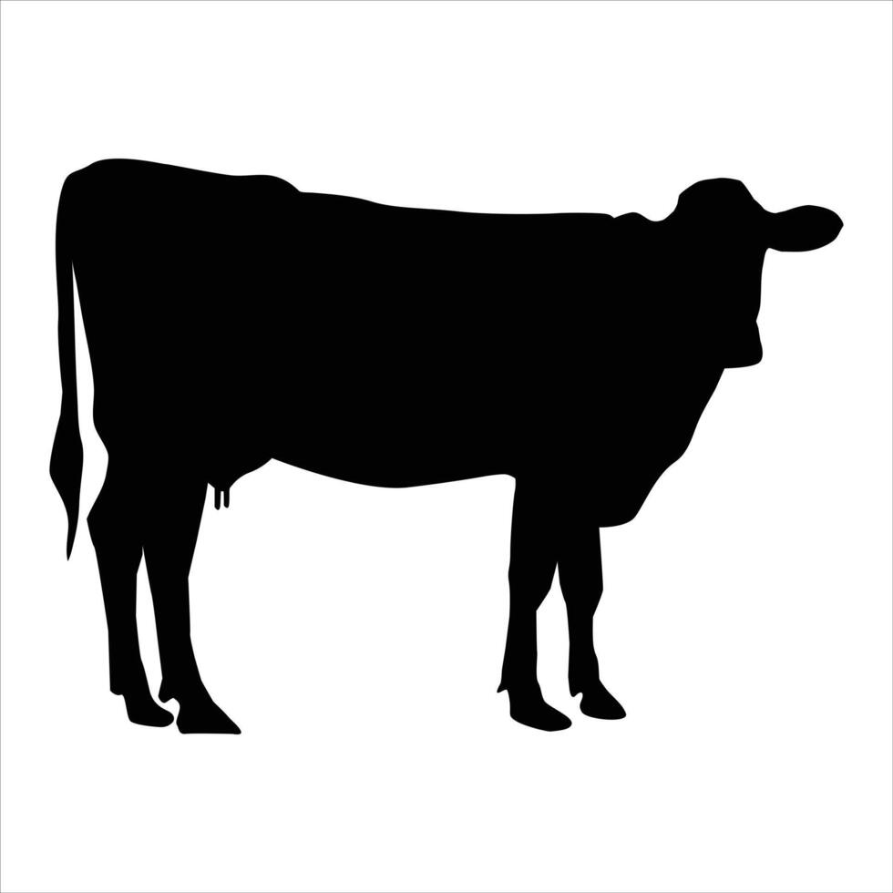 Black cow silhouette Illustration vector