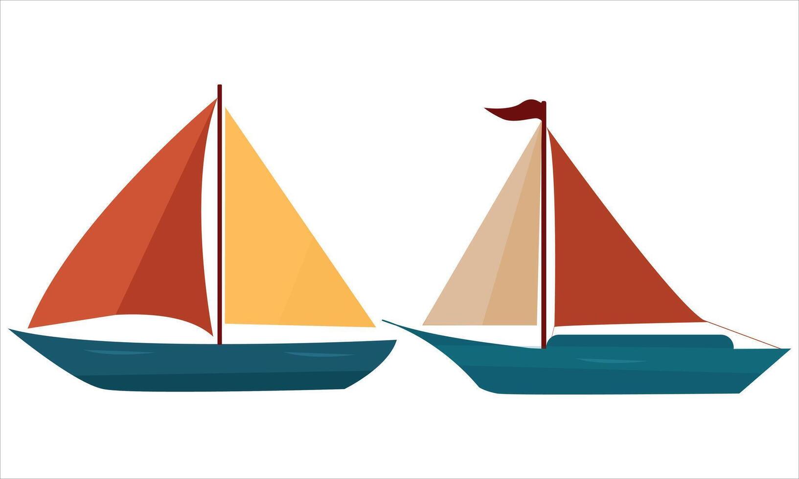 Set of sailboats Illustration vector