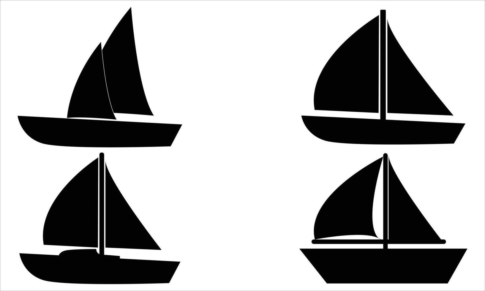 Sailboat silhouettes isolated on white background vector