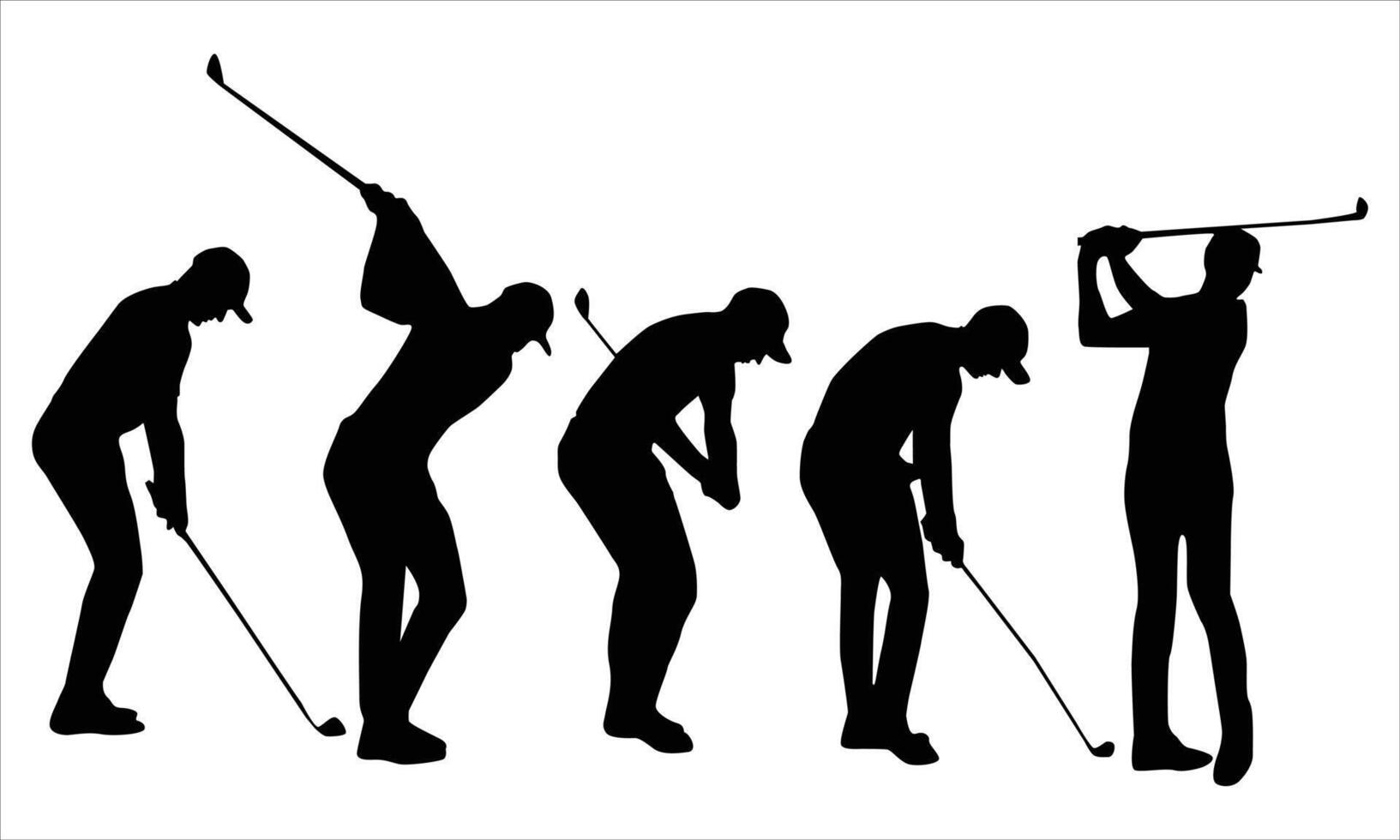 Golfer silhouettes icon Illustration vector