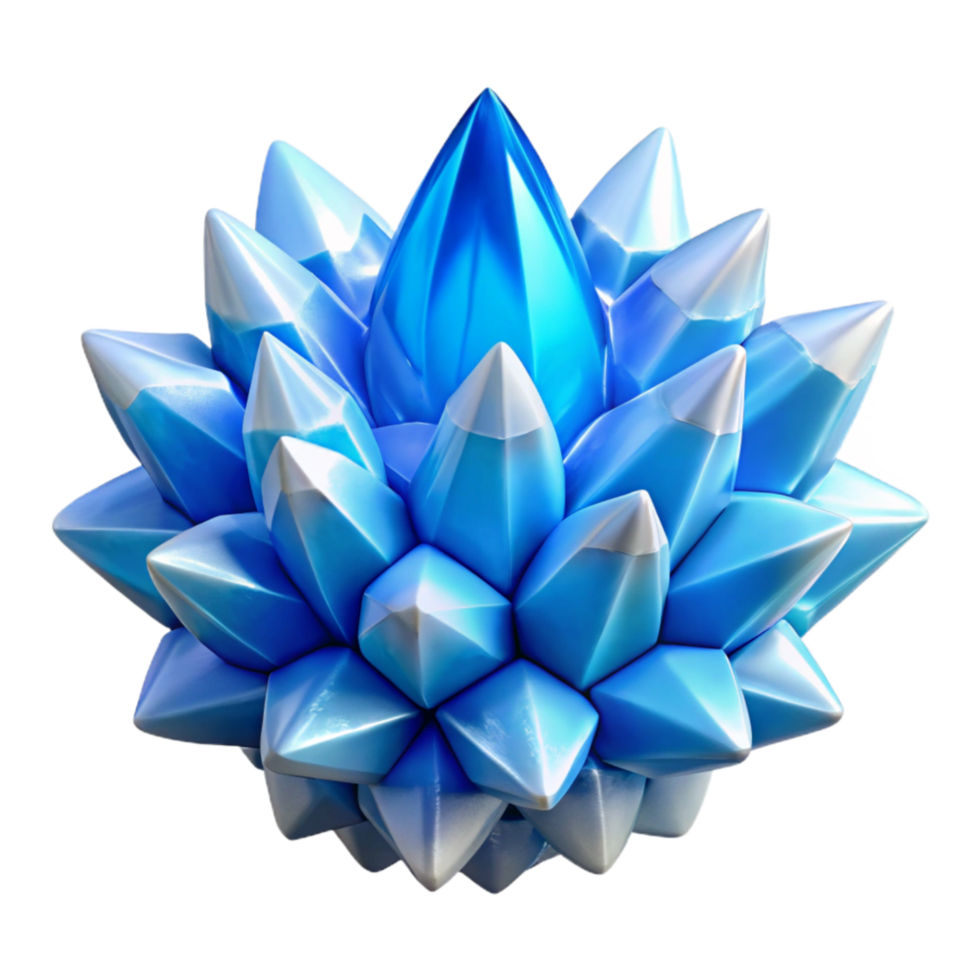 elegant traditional Blue and White Ice Crystal Cutout Transparent Background exclusive png