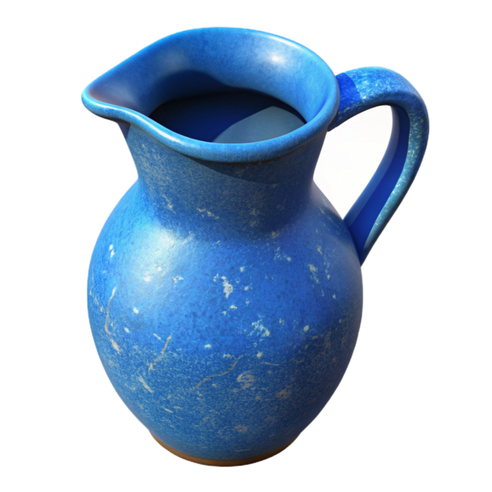 wonderful rustic Blue Ceramic Water Pitcher Cutout Isolated high quality png