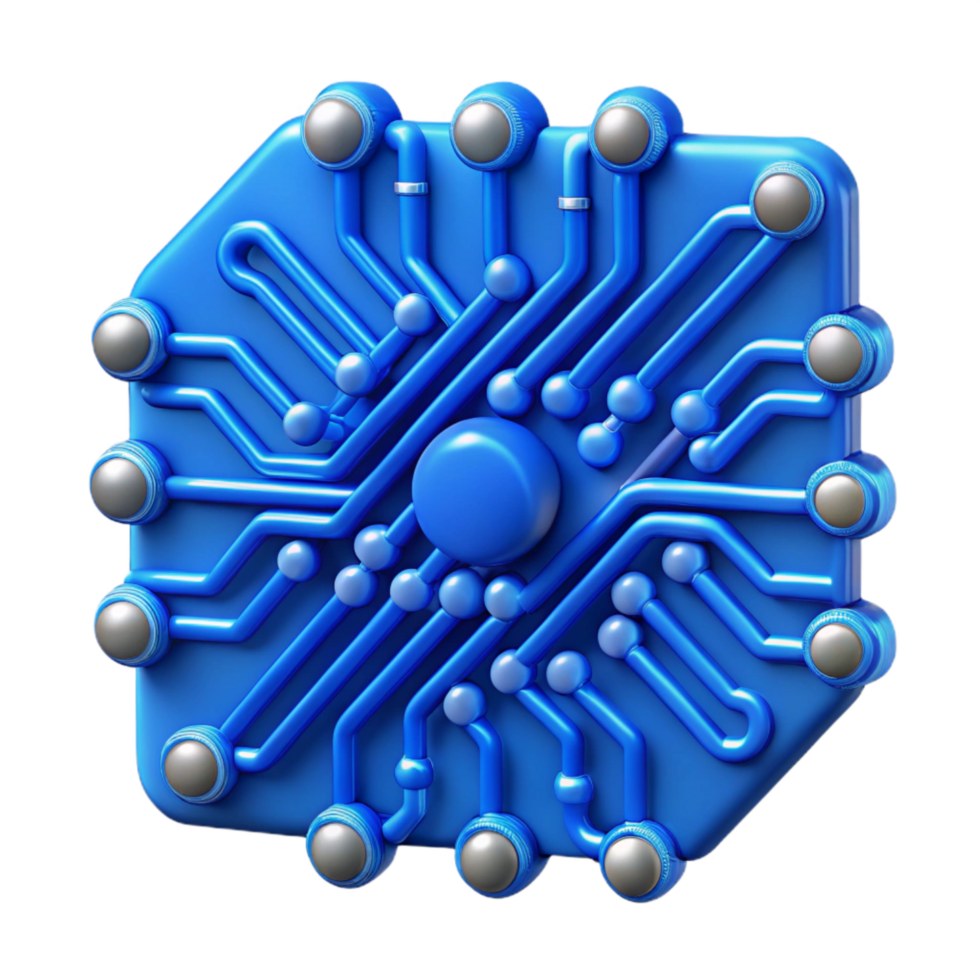beautiful abstract Blue Circuit Lines with Transparent Background Isolated authentic png