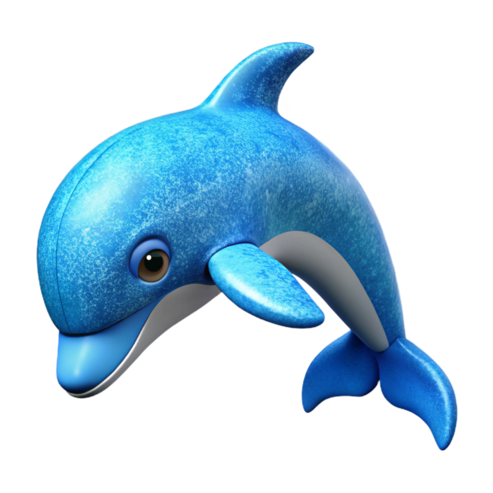 stunning minimalist Blue Dolphin Cutout with Arched Body detailed png