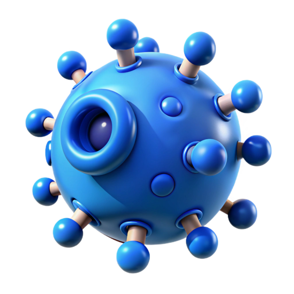 serene minimalist Blue Nanobot Improving Cell Function Cutout 4K png