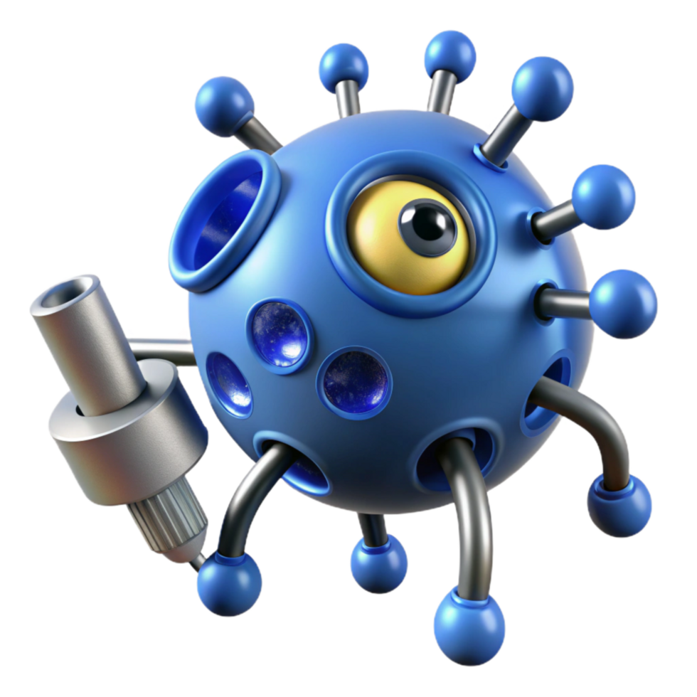 stunning rustic Blue Nanorobot Repairing Cell Isolated Element exclusive png